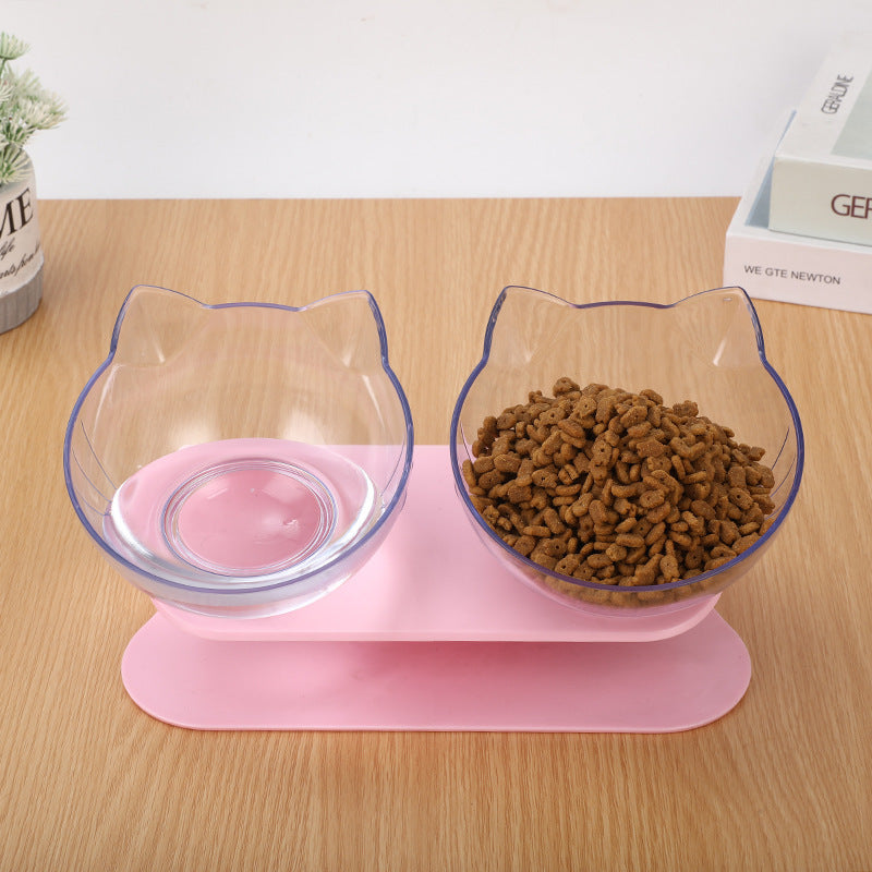 Inclined Transparent Cat Bowl