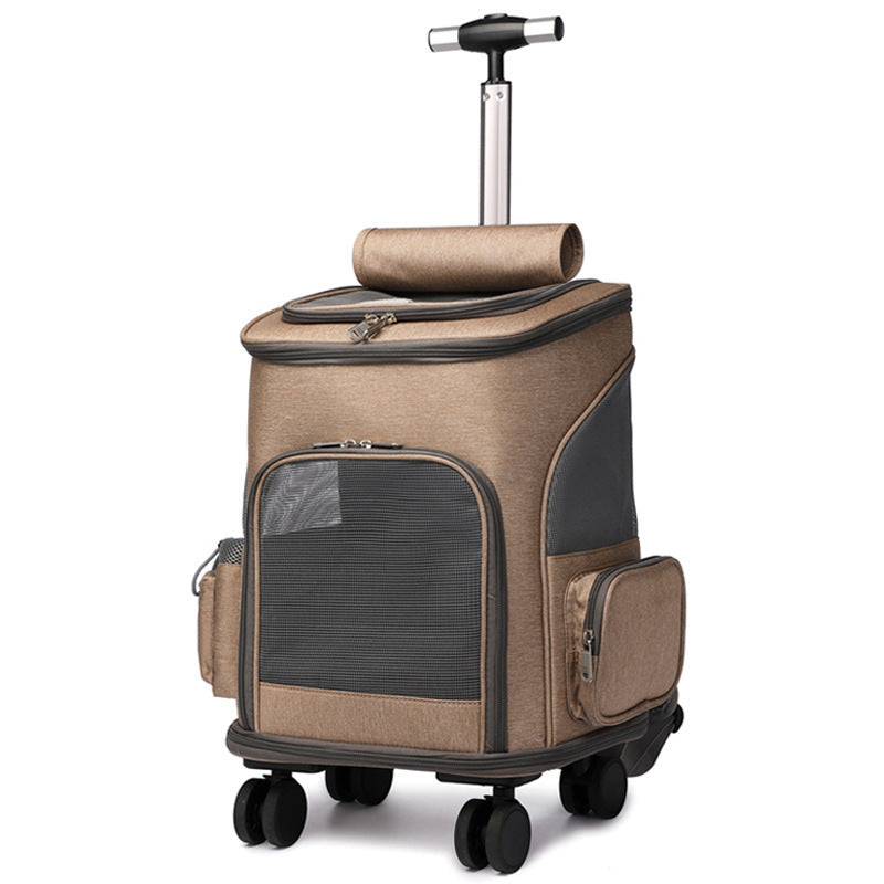 Portable Folding Backpack with Trolley Wheels