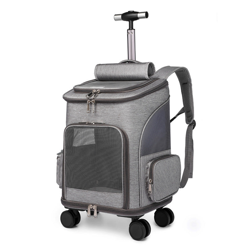 Portable Folding Backpack with Trolley Wheels