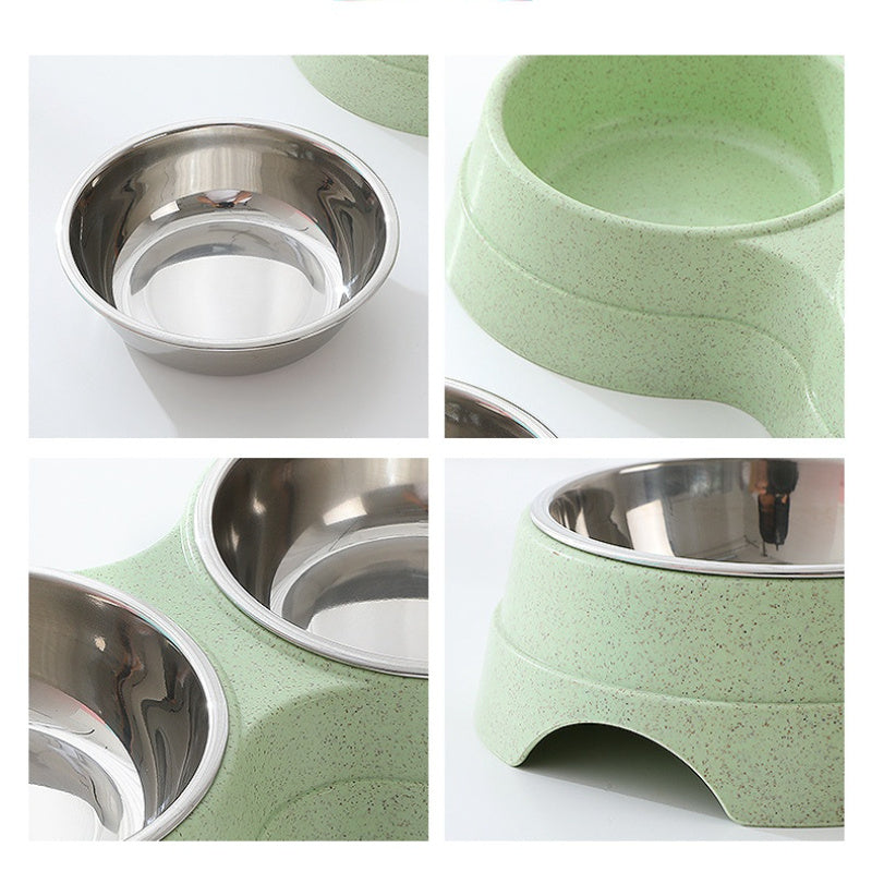 Double Bowls Stainless Steel Feeder