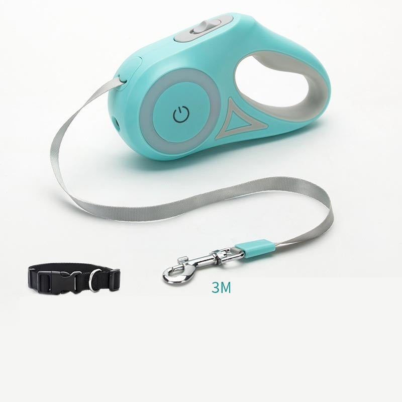 Retractable Leash with Spotlight – Collar Set
