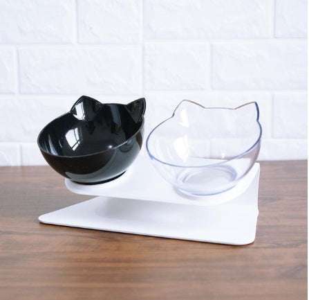 Inclined Transparent Cat Bowl