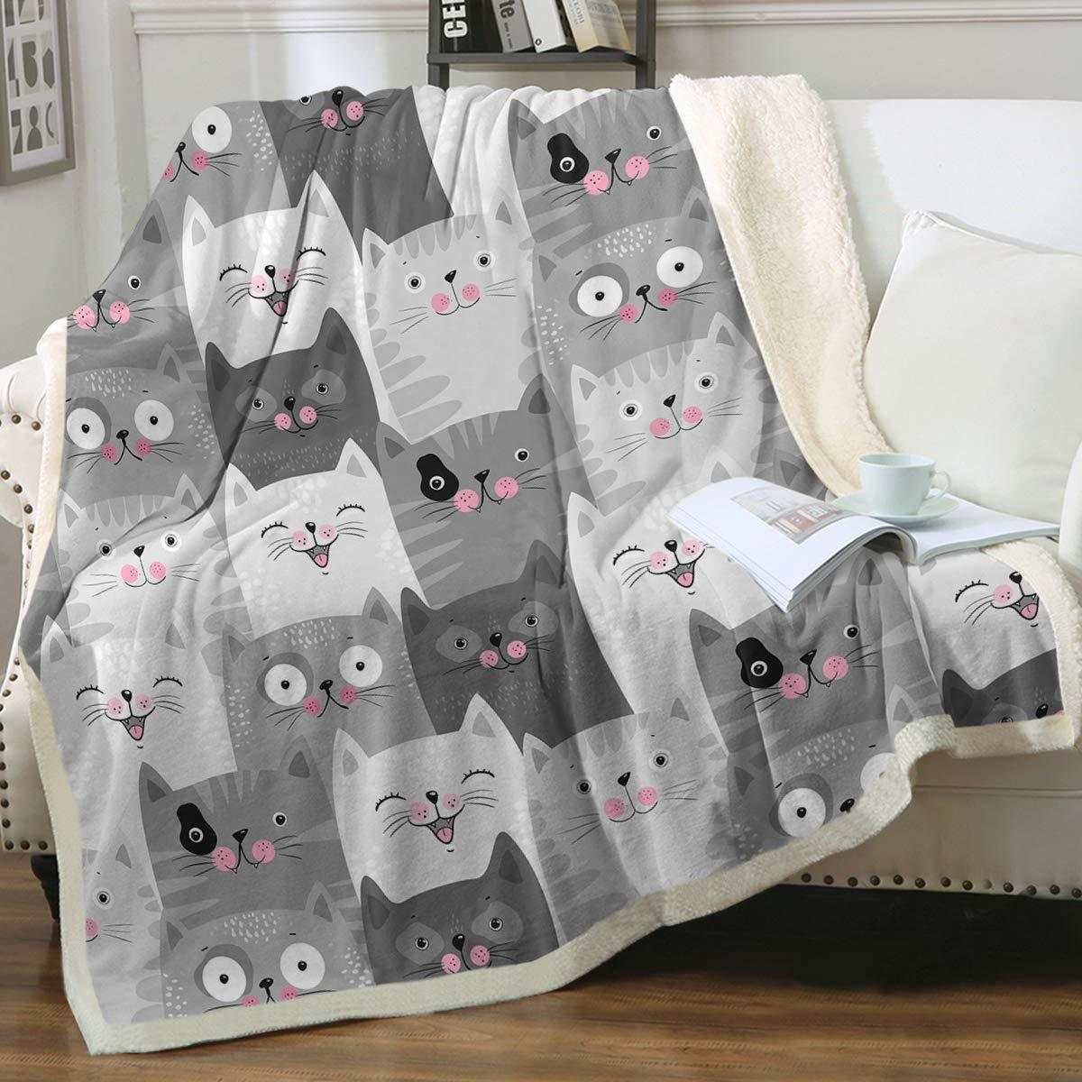 Cat Sherpa Blanket