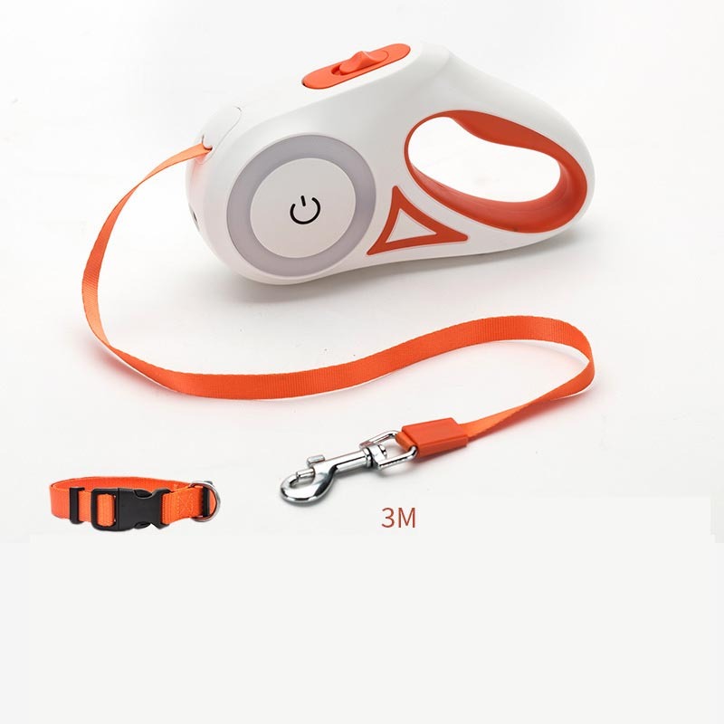 Retractable Leash with Spotlight – Collar Set