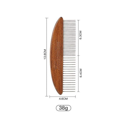 Pet Comb Solid Wood Set of solid wood pet grooming tools including combs, brushes, scissors, and nail clippers for cats and dogs