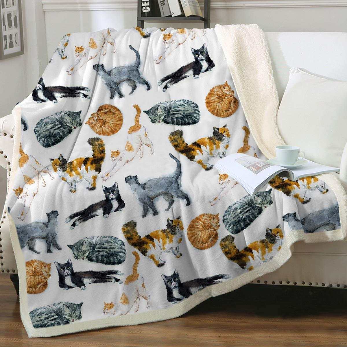 Cat Sherpa Blanket