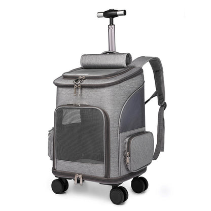 Portable Folding Backpack with Trolley Wheels