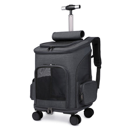 Portable Folding Backpack with Trolley Wheels