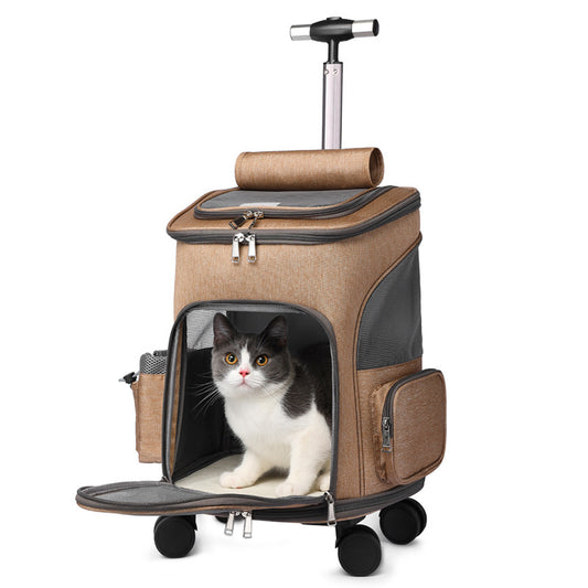 Portable Folding Backpack with Trolley Wheels