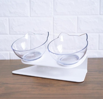 Inclined Transparent Cat Bowl