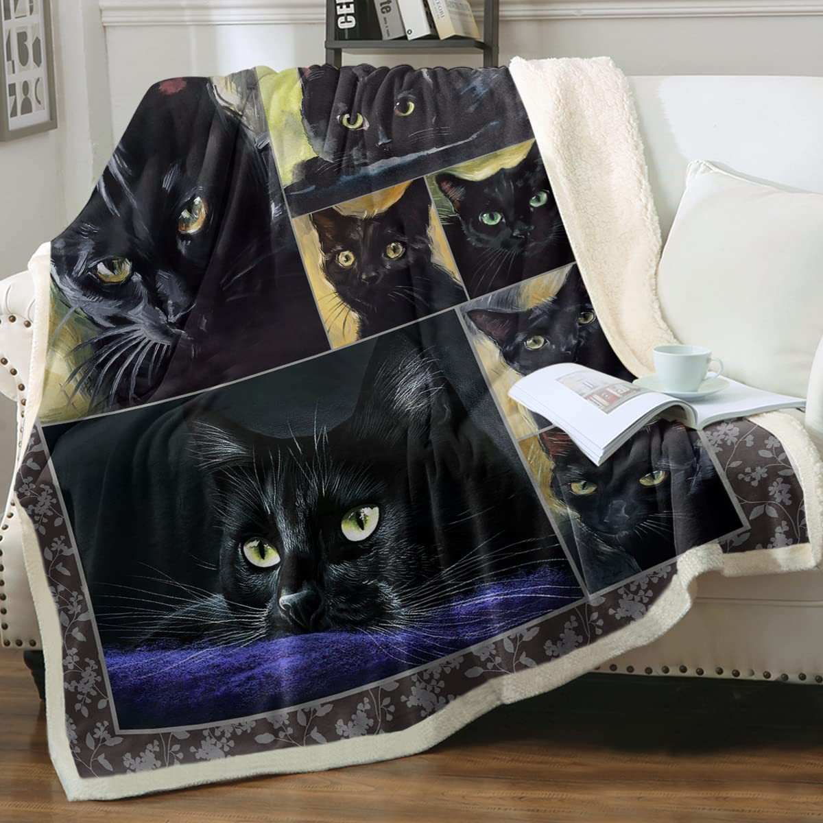 Cat Sherpa Blanket