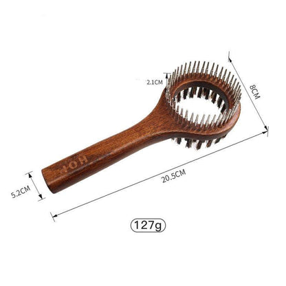 Pet Comb Solid Wood Set of solid wood pet grooming tools including combs, brushes, scissors, and nail clippers for cats and dogs