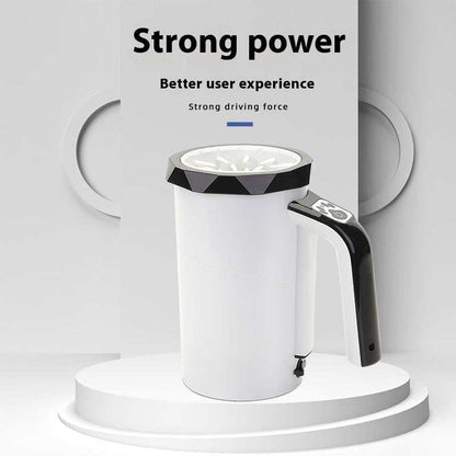 Pet automatic foot-washing machine with strong power, white body, black handle, and silicone bristles for dogs, USB rechargeable foot washing cup.