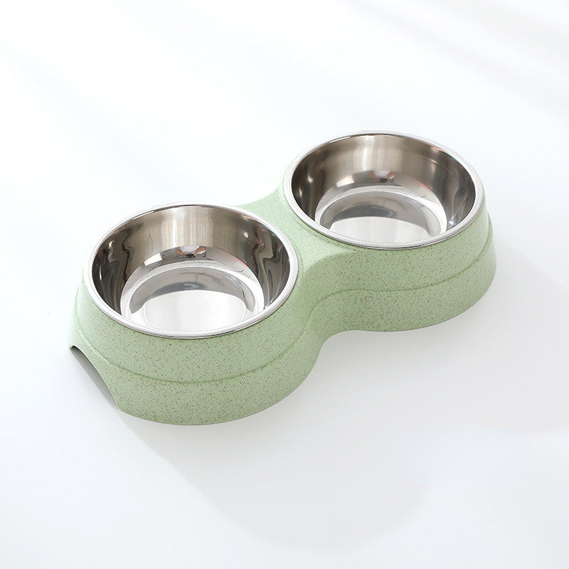 Double Bowls Stainless Steel Feeder