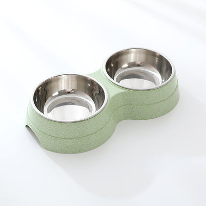 Double Bowls Stainless Steel Feeder