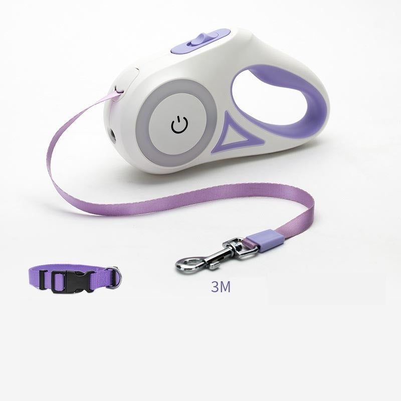 Retractable Leash with Spotlight – Collar Set