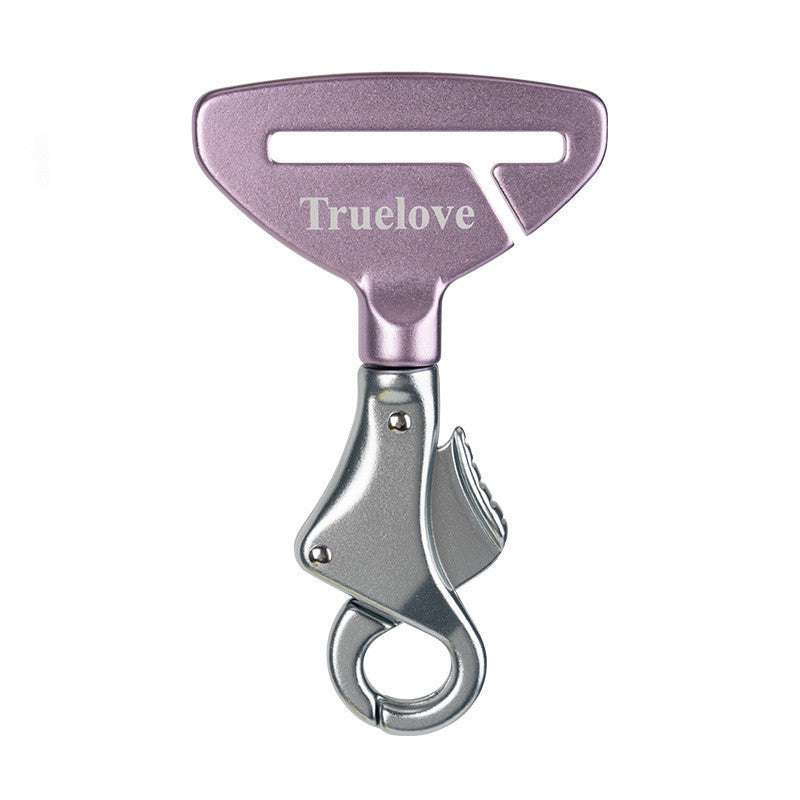 Pet Safety Buckle attached to dog harness for car safety restraint