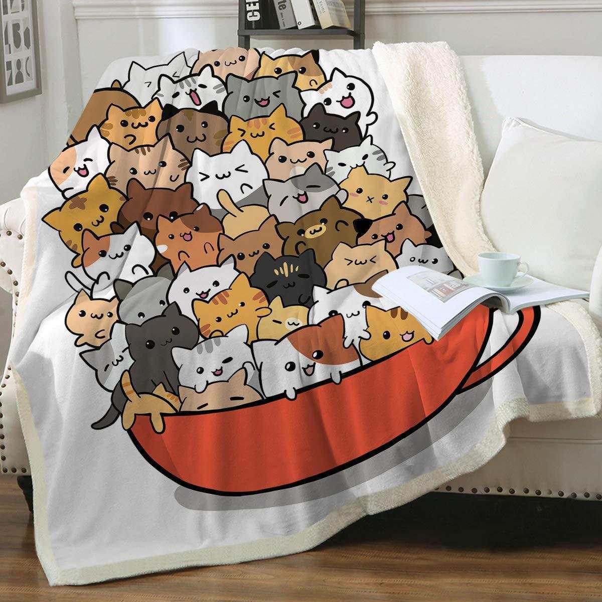 Cat Sherpa Blanket