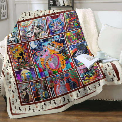 Cat Sherpa Blanket
