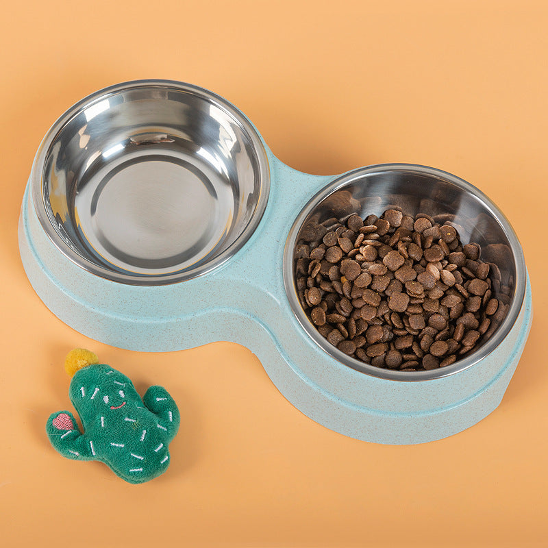 Double Bowls Stainless Steel Feeder