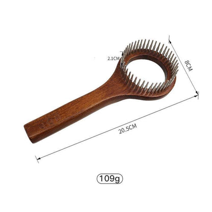 Pet Comb Solid Wood Set of solid wood pet grooming tools including combs, brushes, scissors, and nail clippers for cats and dogs