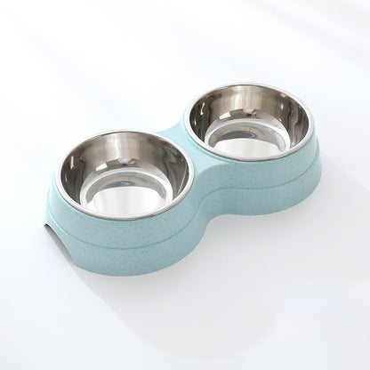 Double Bowls Stainless Steel Feeder
