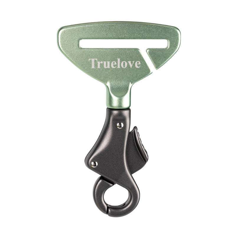 Pet Safety Buckle attached to dog harness for car safety restraint