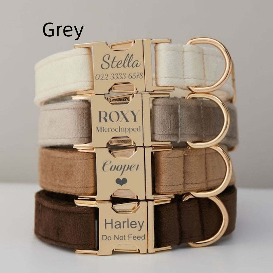 Multiple Colour Velvet Dog Collar