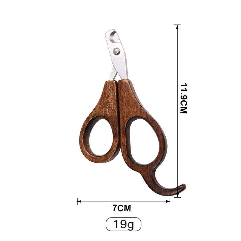 Pet Comb Solid Wood Set of solid wood pet grooming tools including combs, brushes, scissors, and nail clippers for cats and dogs