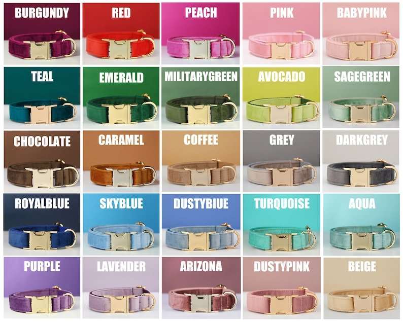 Multiple Colour Velvet Dog Collar