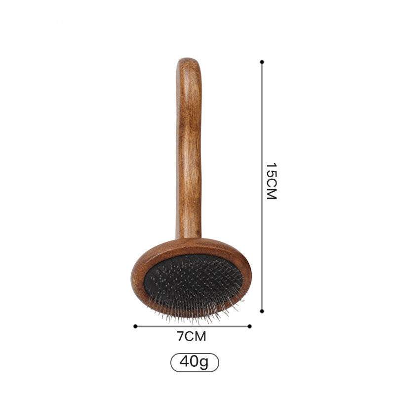 Pet Comb Solid Wood Set of solid wood pet grooming tools including combs, brushes, scissors, and nail clippers for cats and dogs