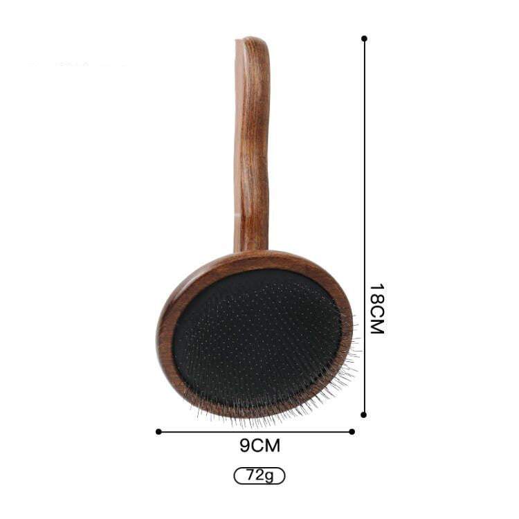 Pet Comb Solid Wood Set of solid wood pet grooming tools including combs, brushes, scissors, and nail clippers for cats and dogs