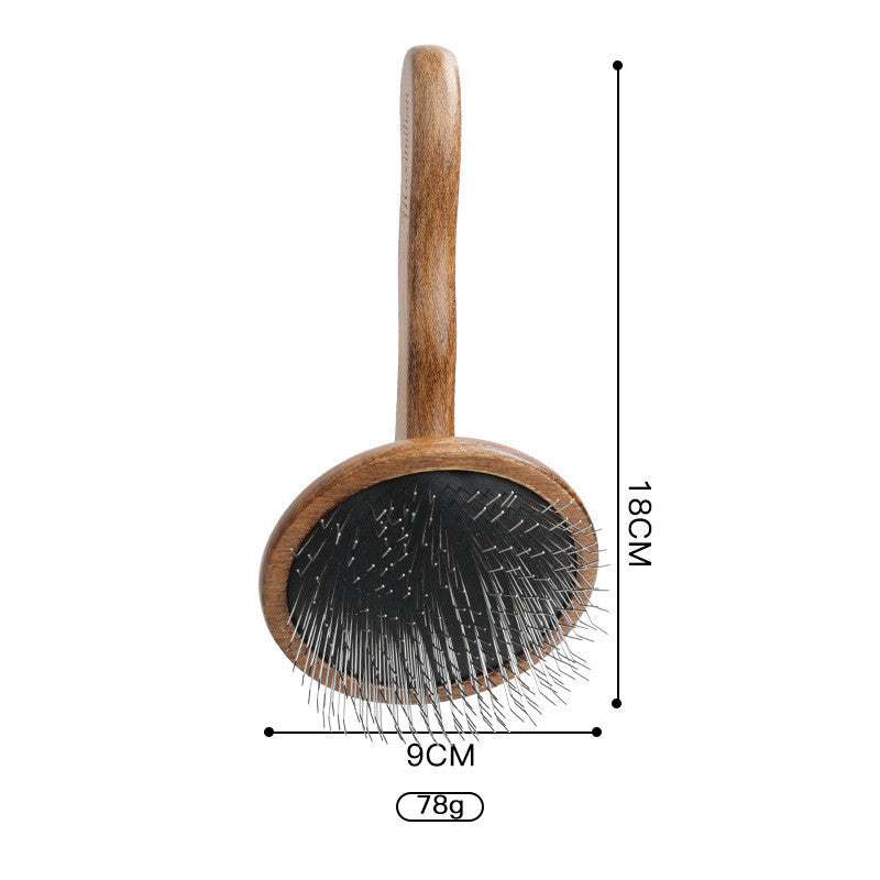 Pet Comb Solid Wood Set of solid wood pet grooming tools including combs, brushes, scissors, and nail clippers for cats and dogs