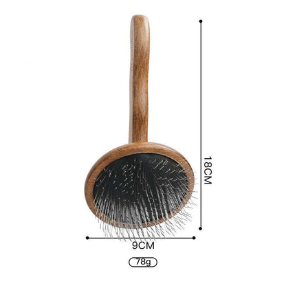 Pet Comb Solid Wood Set of solid wood pet grooming tools including combs, brushes, scissors, and nail clippers for cats and dogs