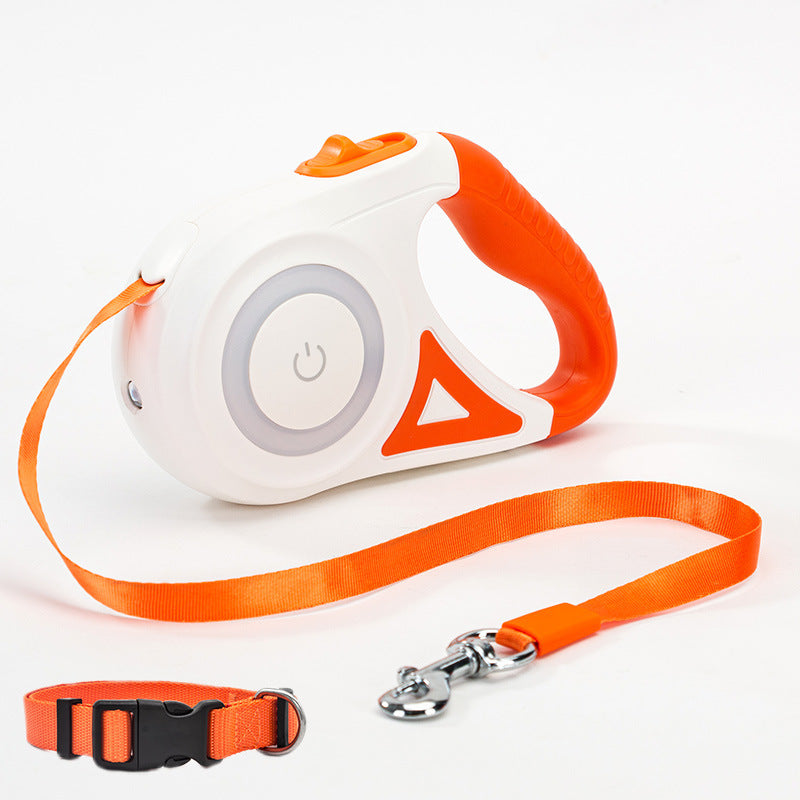 Retractable Leash with Spotlight – Collar Set